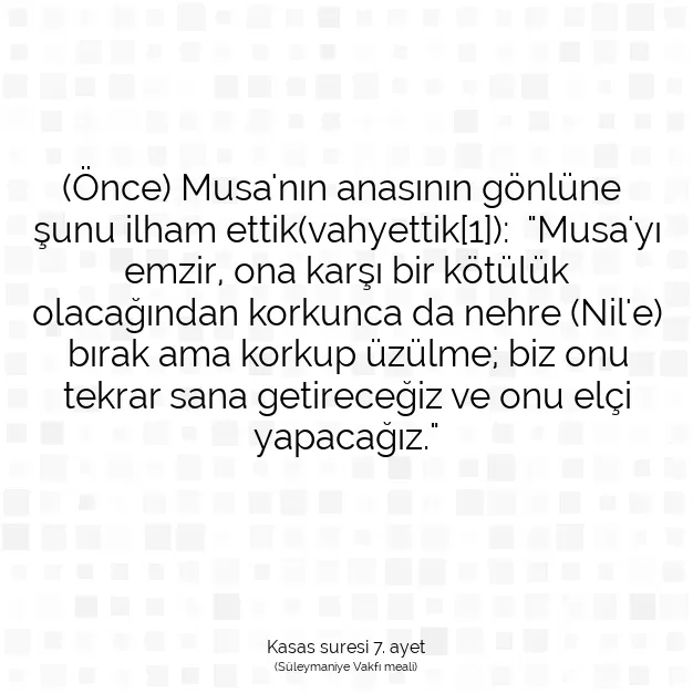 Ayetbul | Kuran Mealleri | Quran | Kasas suresi 7. ayet