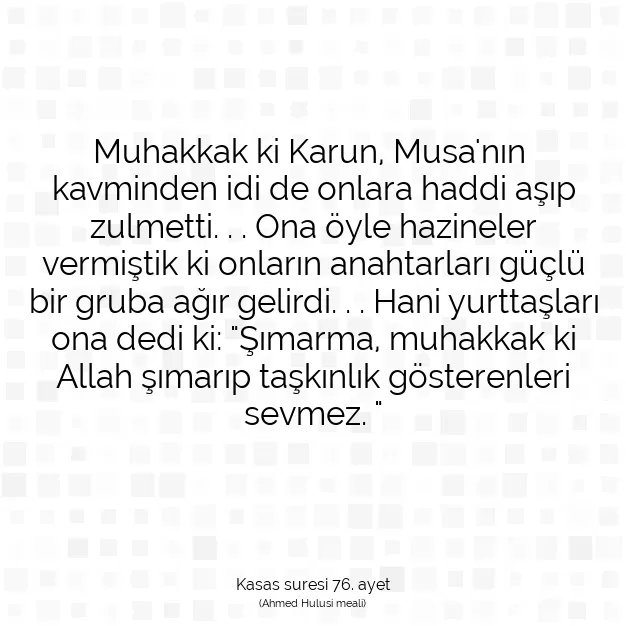 Ayetbul | Kuran Mealleri | Quran | Kasas suresi 76. ayet