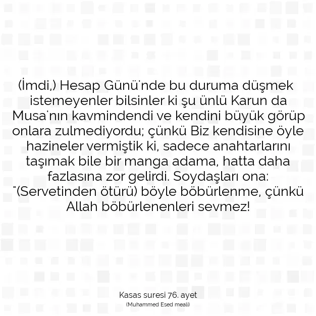 Ayetbul | Kuran Mealleri | Quran | Kasas suresi 76. ayet