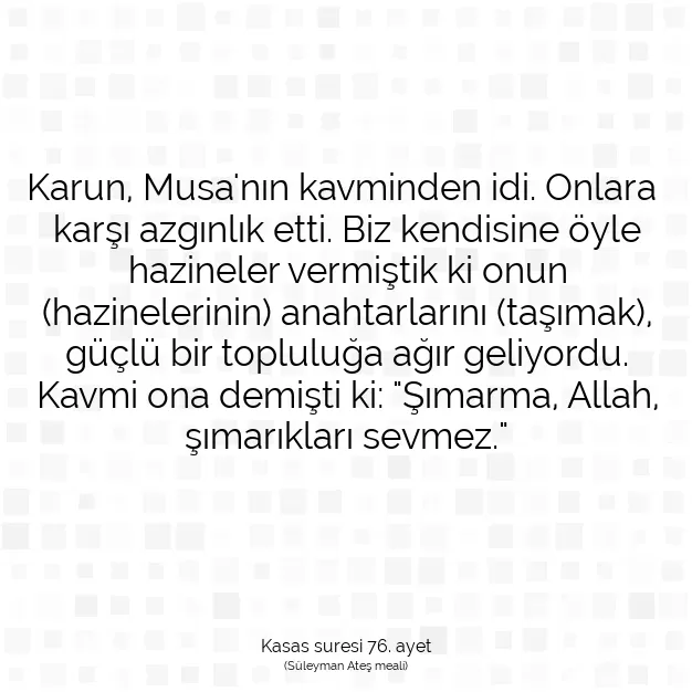 Ayetbul | Kuran Mealleri | Quran | Kasas suresi 76. ayet