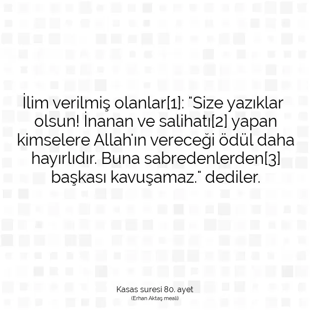 Ayetbul | Kuran Mealleri | Quran | Kasas suresi 80. ayet