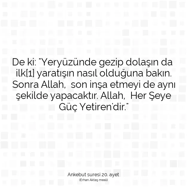 Ayetbul | Kuran Mealleri | Quran | Ankebut suresi 20. ayet