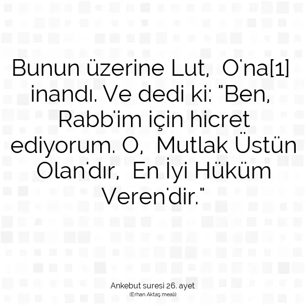 Ayetbul | Kuran Mealleri | Quran | Ankebut suresi 26. ayet