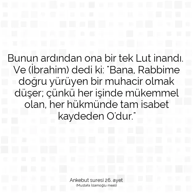 Ayetbul | Kuran Mealleri | Quran | Ankebut suresi 26. ayet