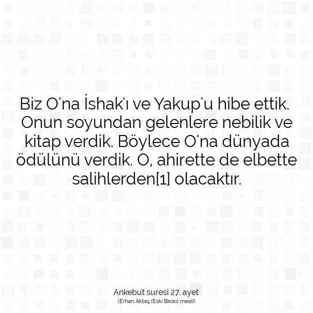 Ayetbul | Kuran Mealleri | Quran | Ankebut suresi 27. ayet