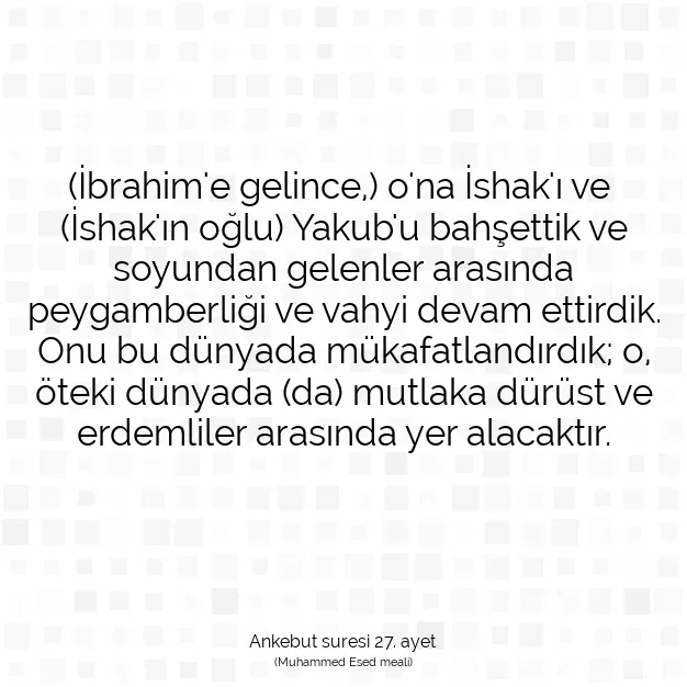 Ayetbul | Kuran Mealleri | Quran | Ankebut suresi 27. ayet