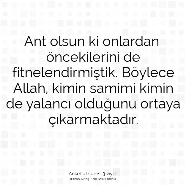 Ayetbul | Kuran Mealleri | Quran | Ankebut suresi 3. ayet