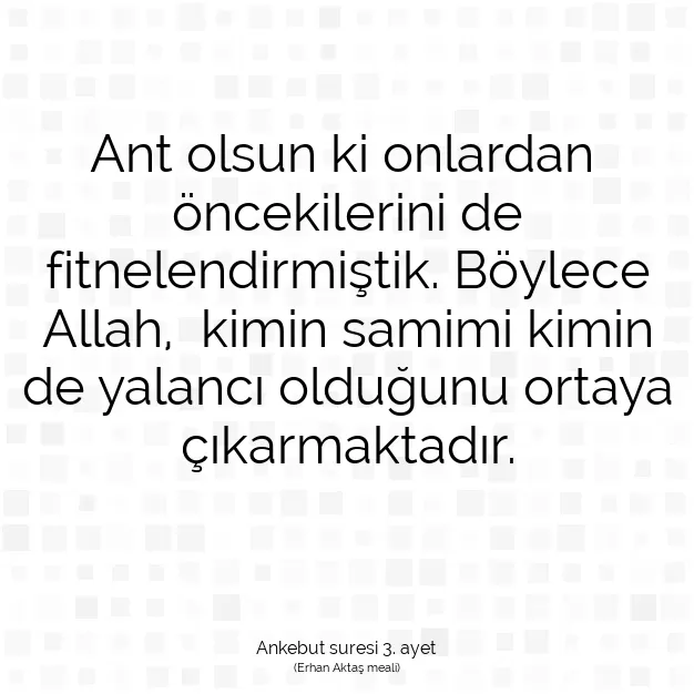 Ayetbul | Kuran Mealleri | Quran | Ankebut suresi 3. ayet