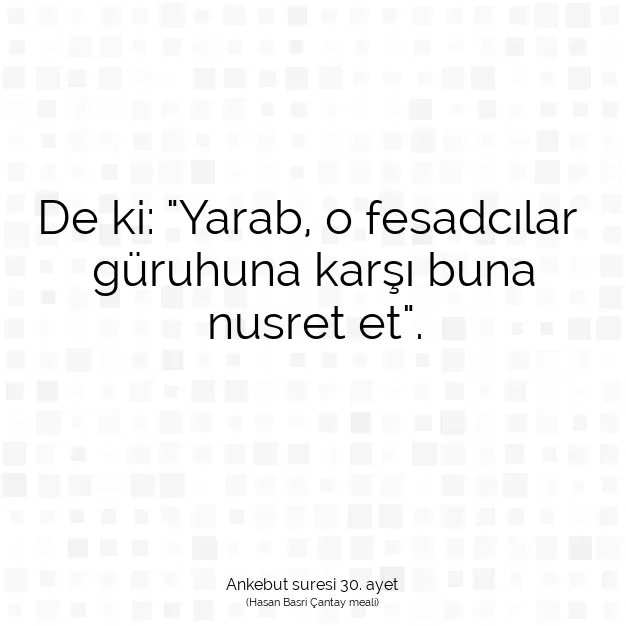 Ayetbul | Kuran Mealleri | Quran | Ankebut suresi 30. ayet