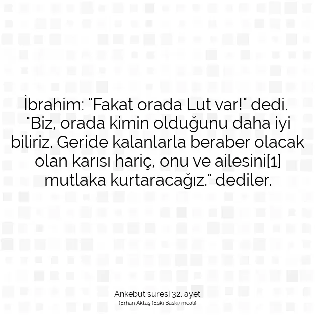 Ayetbul | Kuran Mealleri | Quran | Ankebut suresi 32. ayet