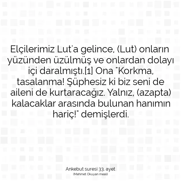 Ayetbul | Kuran Mealleri | Quran | Ankebut suresi 33. ayet