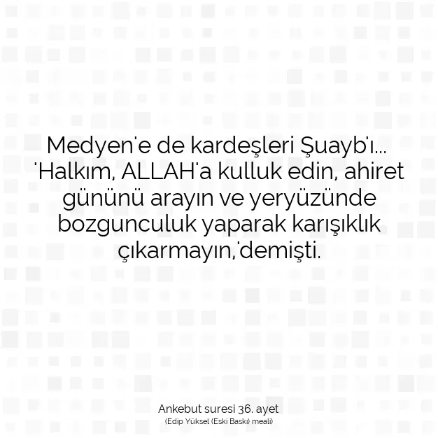 Ayetbul | Kuran Mealleri | Quran | Ankebut suresi 36. ayet