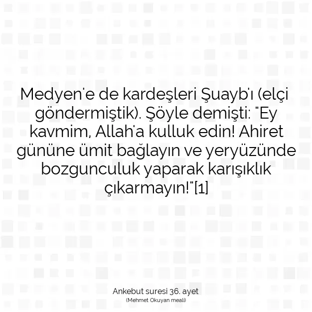 Ayetbul | Kuran Mealleri | Quran | Ankebut suresi 36. ayet