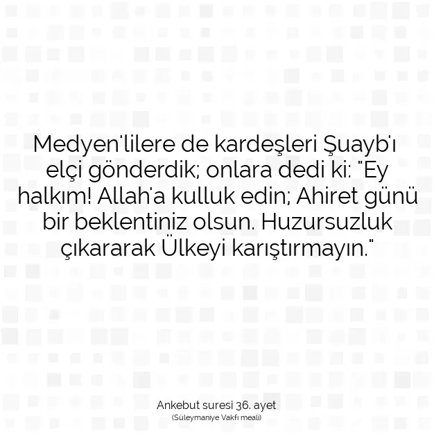 Ayetbul | Kuran Mealleri | Quran | Ankebut suresi 36. ayet