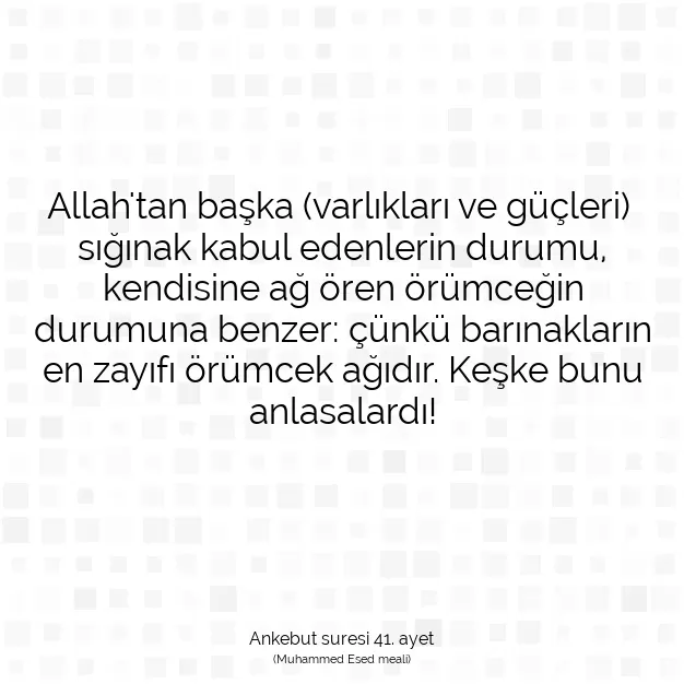 Ayetbul | Kuran Mealleri | Quran | Ankebut suresi 41. ayet