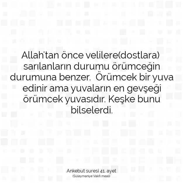 Ayetbul | Kuran Mealleri | Quran | Ankebut suresi 41. ayet