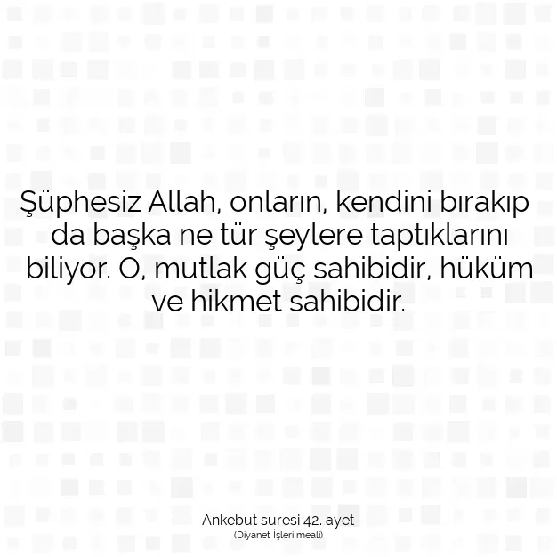 Ayetbul | Kuran Mealleri | Quran | Ankebut suresi 42. ayet