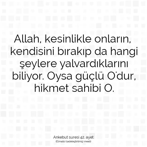 Ayetbul | Kuran Mealleri | Quran | Ankebut suresi 42. ayet