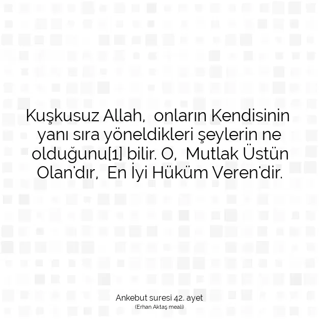 Ayetbul | Kuran Mealleri | Quran | Ankebut suresi 42. ayet