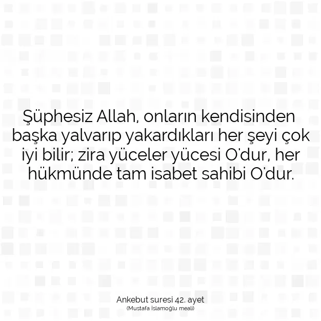 Ayetbul | Kuran Mealleri | Quran | Ankebut suresi 42. ayet