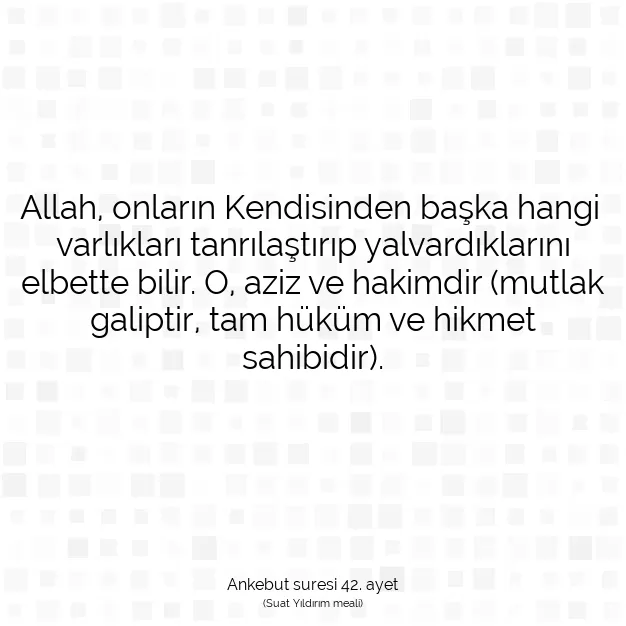 Ayetbul | Kuran Mealleri | Quran | Ankebut suresi 42. ayet