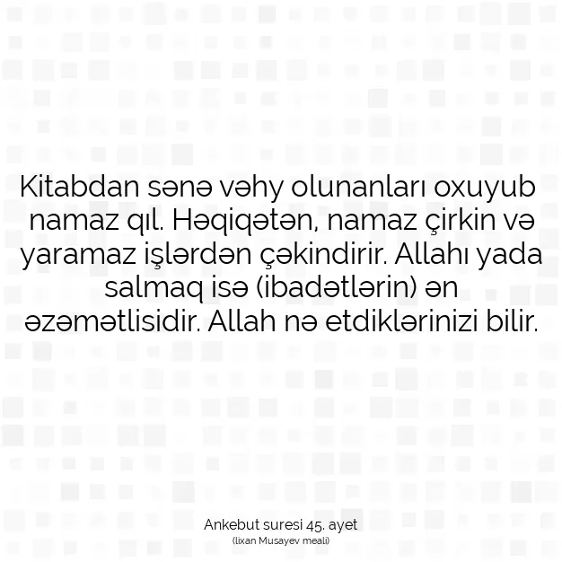 Ayetbul | Kuran Mealleri | Quran | Ankebut suresi 45. ayet