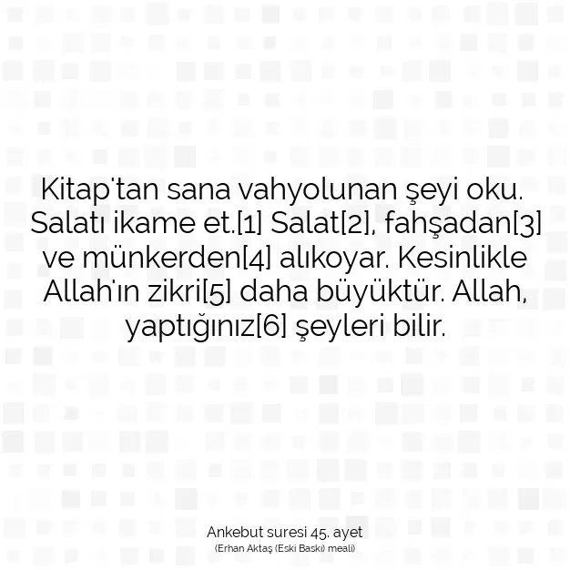 Ayetbul | Kuran Mealleri | Quran | Ankebut suresi 45. ayet