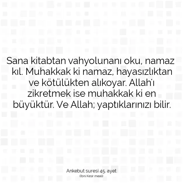 Ayetbul | Kuran Mealleri | Quran | Ankebut suresi 45. ayet