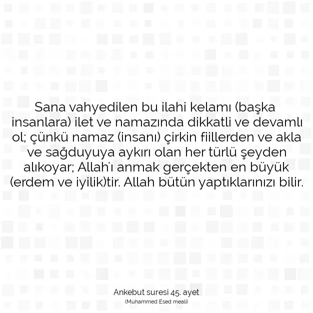 Ayetbul | Kuran Mealleri | Quran | Ankebut suresi 45. ayet