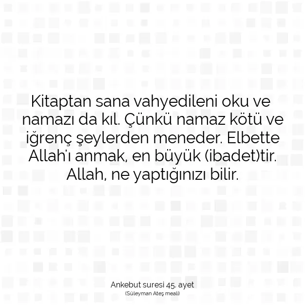 Ayetbul | Kuran Mealleri | Quran | Ankebut suresi 45. ayet