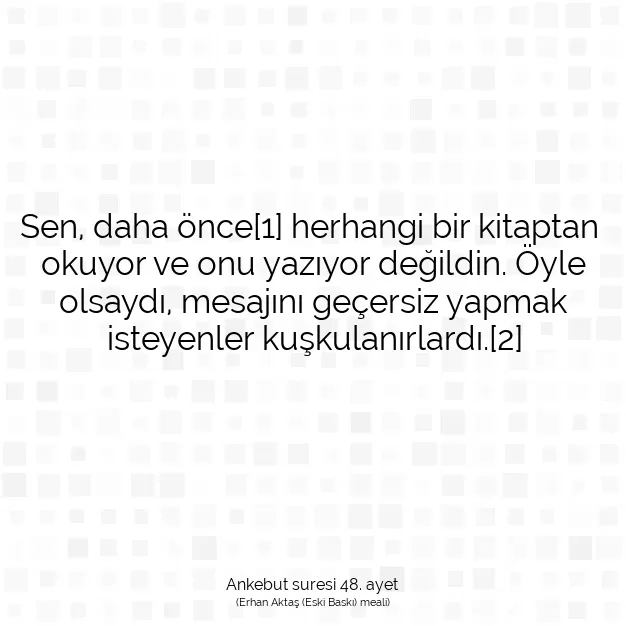 Ayetbul | Kuran Mealleri | Quran | Ankebut suresi 48. ayet