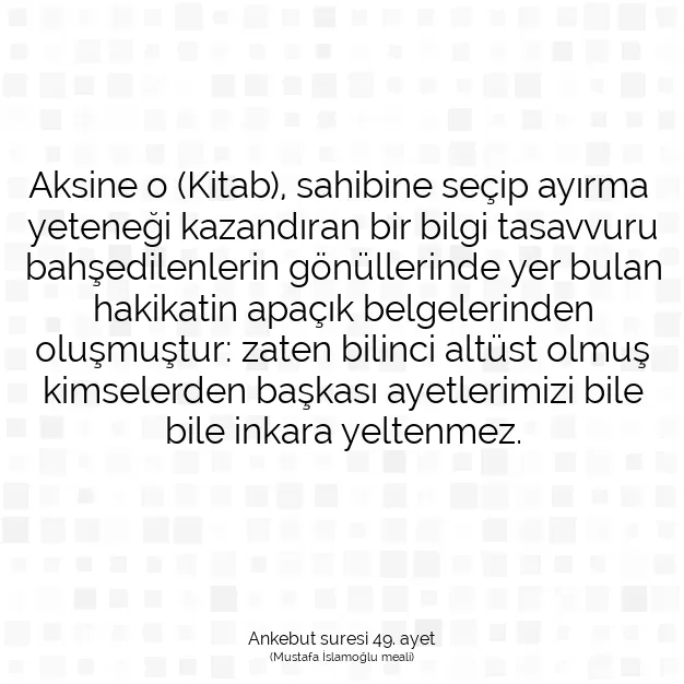 Ayetbul | Kuran Mealleri | Quran | Ankebut suresi 49. ayet