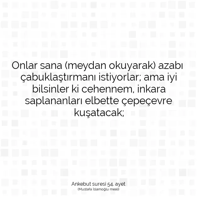 Ayetbul | Kuran Mealleri | Quran | Ankebut suresi 54. ayet