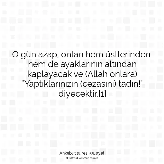 Ayetbul | Kuran Mealleri | Quran | Ankebut suresi 55. ayet