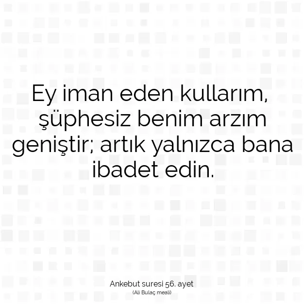 Ayetbul | Kuran Mealleri | Quran | Ankebut suresi 56. ayet