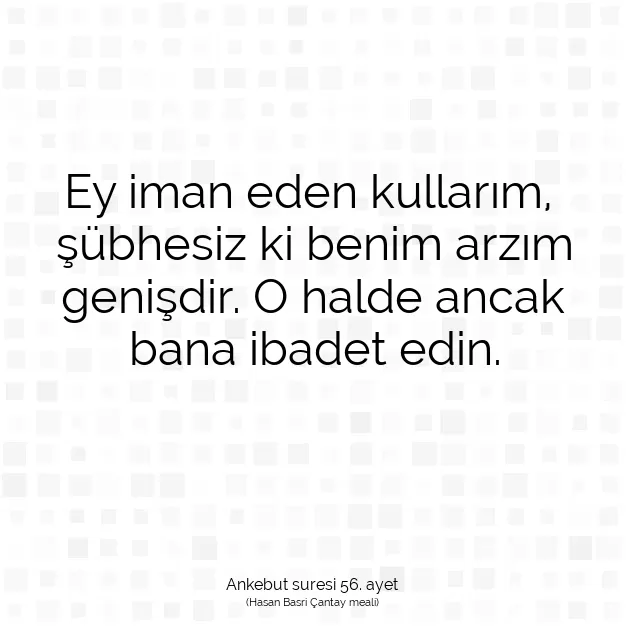 Ayetbul | Kuran Mealleri | Quran | Ankebut suresi 56. ayet