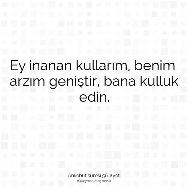 Ayetbul | Kuran Mealleri | Quran | Ankebut suresi 56. ayet