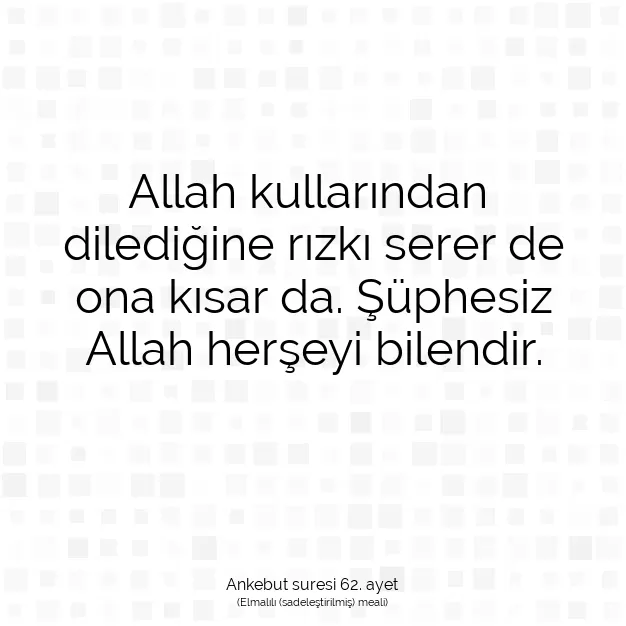 Ayetbul | Kuran Mealleri | Quran | Ankebut suresi 62. ayet