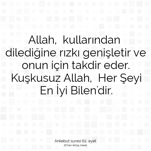 Ayetbul | Kuran Mealleri | Quran | Ankebut suresi 62. ayet