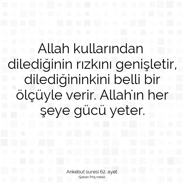 Ayetbul | Kuran Mealleri | Quran | Ankebut suresi 62. ayet