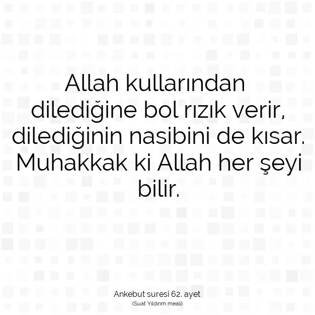 Ayetbul | Kuran Mealleri | Quran | Ankebut suresi 62. ayet