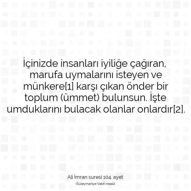 Ayetbul | Kuran Mealleri | Quran | Ali İmran suresi 104. ayet