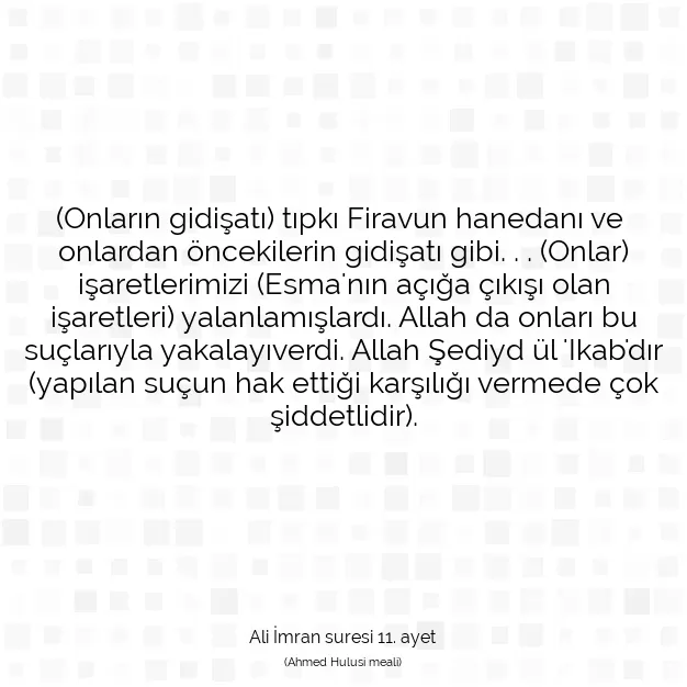 Ayetbul | Kuran Mealleri | Quran | Ali İmran suresi 11. ayet