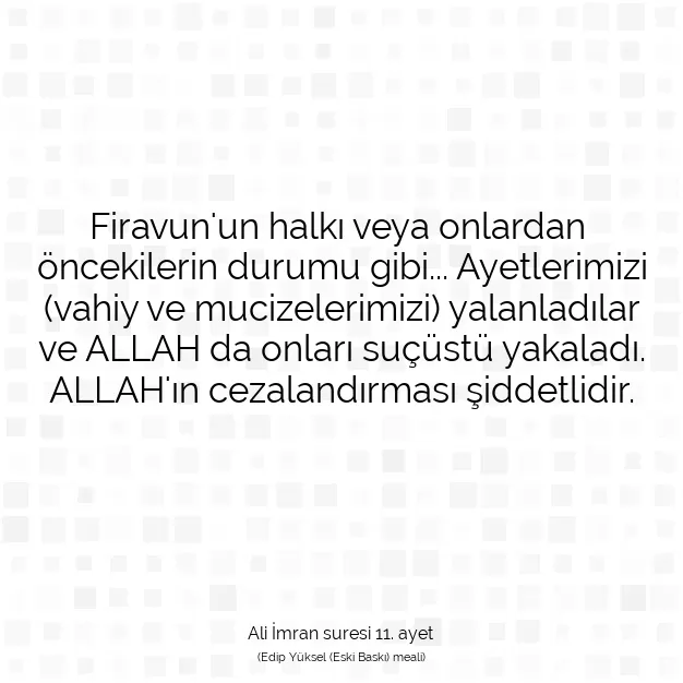 Ayetbul | Kuran Mealleri | Quran | Ali İmran suresi 11. ayet