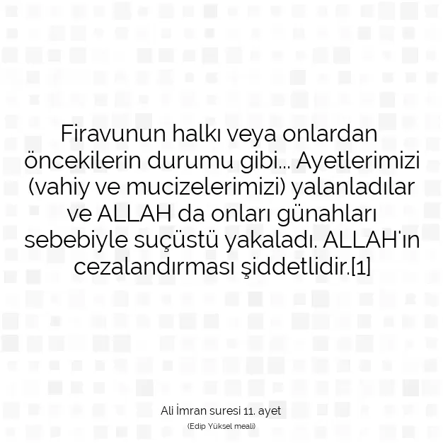 Ayetbul | Kuran Mealleri | Quran | Ali İmran suresi 11. ayet