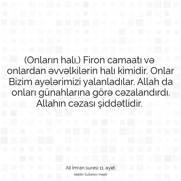 Ayetbul | Kuran Mealleri | Quran | Ali İmran suresi 11. ayet