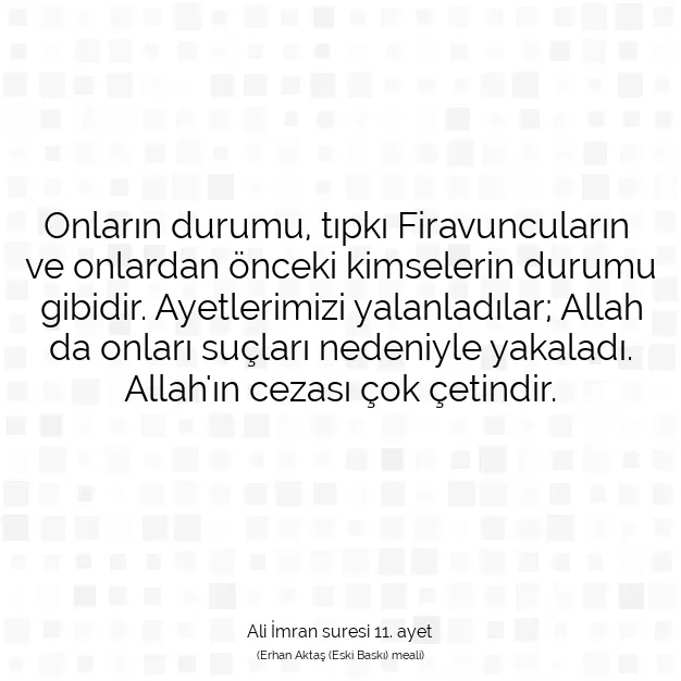 Ayetbul | Kuran Mealleri | Quran | Ali İmran suresi 11. ayet