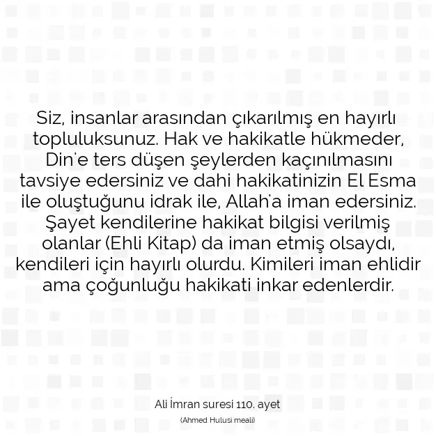 Ayetbul | Kuran Mealleri | Quran | Ali İmran suresi 110. ayet