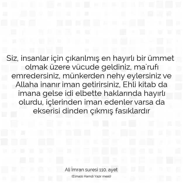 Ayetbul | Kuran Mealleri | Quran | Ali İmran suresi 110. ayet