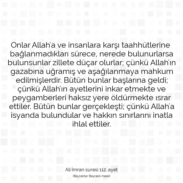 Ayetbul | Kuran Mealleri | Quran | Ali İmran suresi 112. ayet